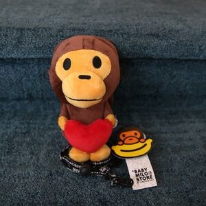 BAPE Kids Heart Baby Milo Plush Mobile Bag